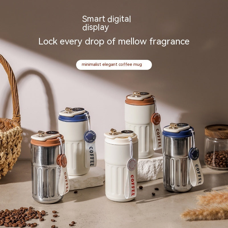 Smart Digital Thermal Bottle – 450ml Insulated Stainless Steel Coffee & Water Mug, Portable Vacuum Flask, Keeps Drinks Hot & Cold, Car-Friendly”