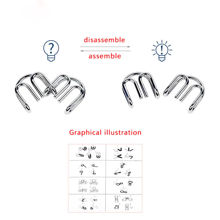 Smart Nine Rings Puzzle – Casse-Tête Métal Intelligente et Addictive
