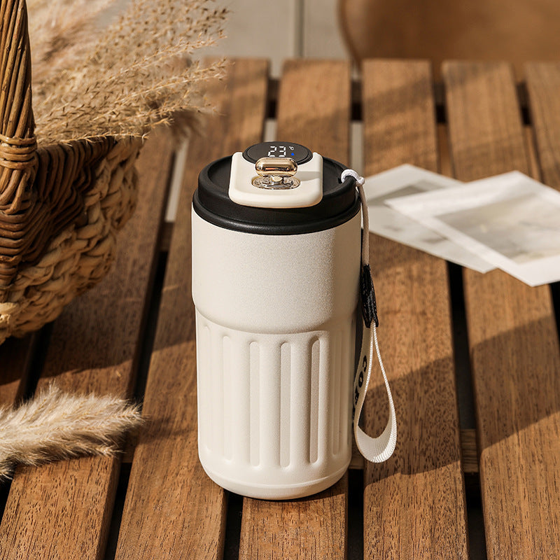 Smart Digital Thermal Bottle – 450ml Insulated Stainless Steel Coffee & Water Mug, Portable Vacuum Flask, Keeps Drinks Hot & Cold, Car-Friendly”