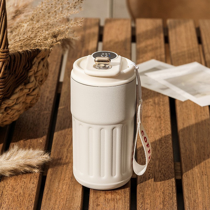 Smart Digital Thermal Bottle – 450ml Insulated Stainless Steel Coffee & Water Mug, Portable Vacuum Flask, Keeps Drinks Hot & Cold, Car-Friendly”