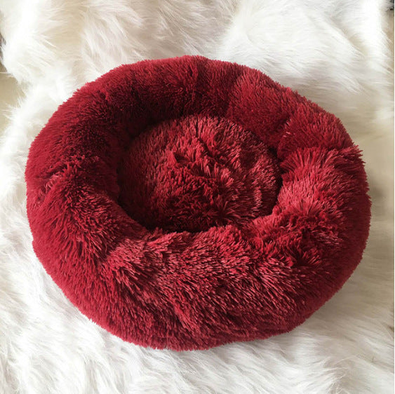 Round Plush Pet Bed for Small Dogs & Cats – Cozy Nest Mat for Puppies and Kittens