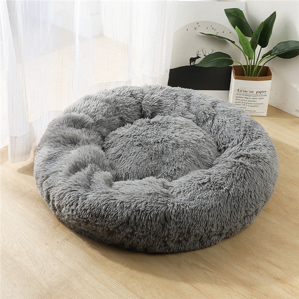 Round Plush Pet Bed for Small Dogs & Cats – Cozy Nest Mat for Puppies and Kittens