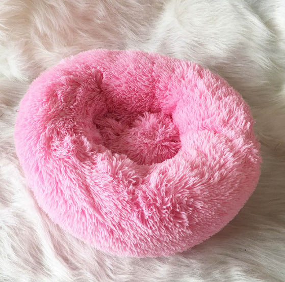 Round Plush Pet Bed for Small Dogs & Cats – Cozy Nest Mat for Puppies and Kittens