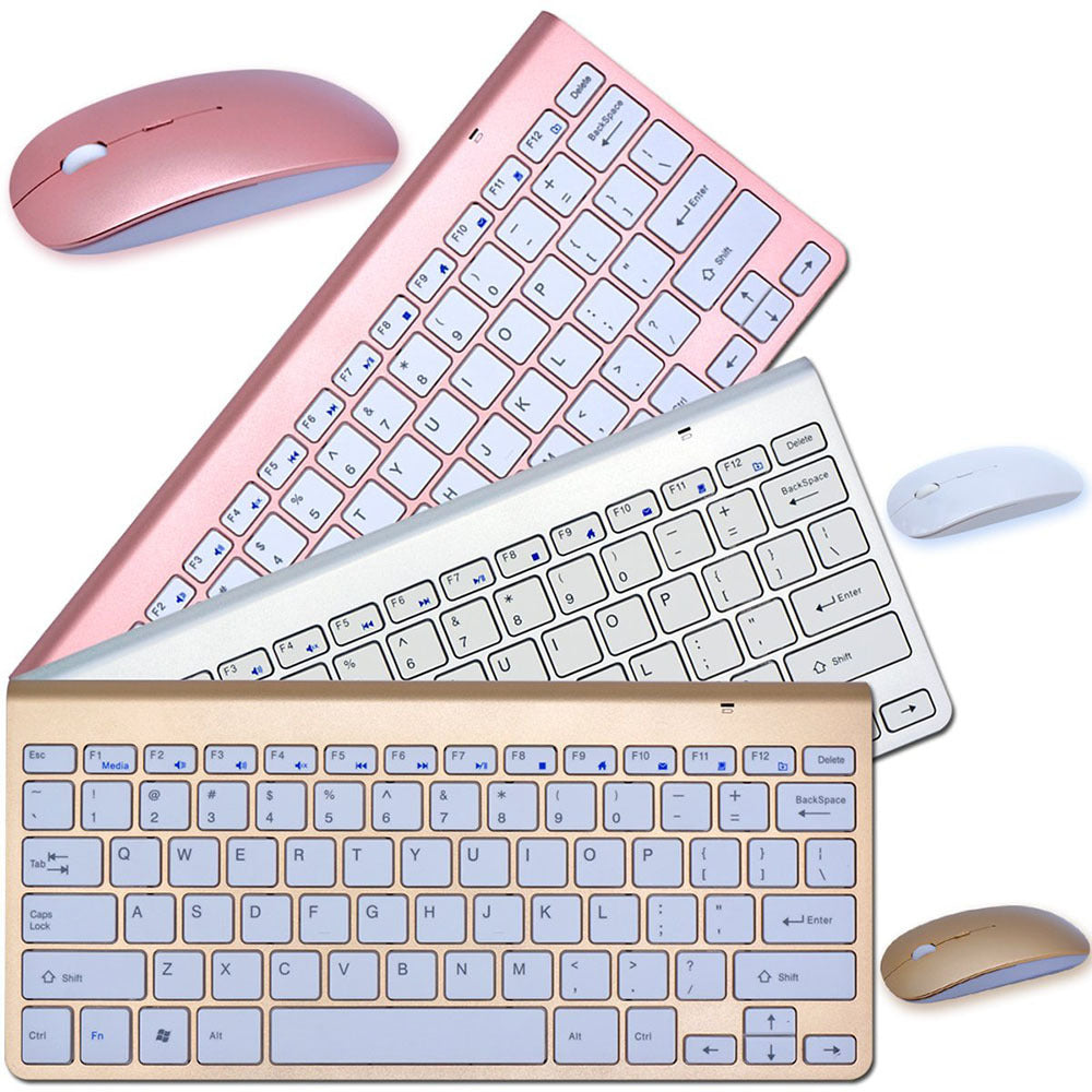 2.4G Wireless Keyboard and Mouse Combo – Portable Mini Keyboard & Mouse Set for Laptop, PC, Mac, Smart TV, and PS4