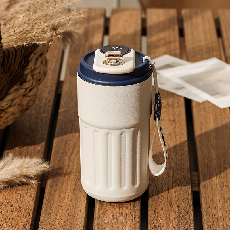 Smart Digital Thermal Bottle – 450ml Insulated Stainless Steel Coffee & Water Mug, Portable Vacuum Flask, Keeps Drinks Hot & Cold, Car-Friendly”