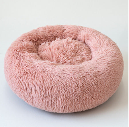 Round Plush Pet Bed for Small Dogs & Cats – Cozy Nest Mat for Puppies and Kittens