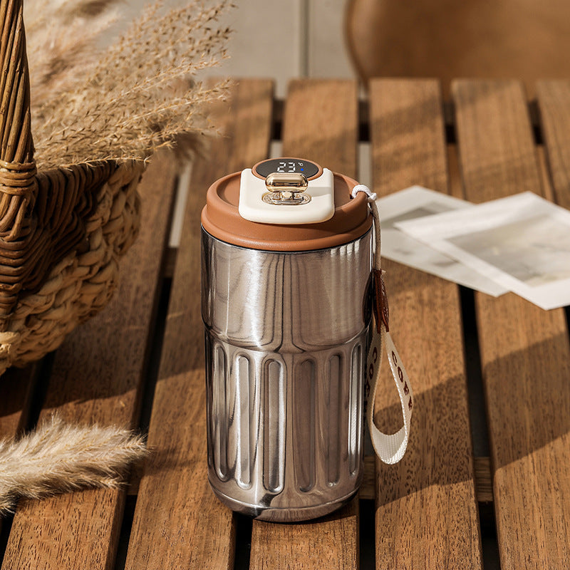 Smart Digital Thermal Bottle – 450ml Insulated Stainless Steel Coffee & Water Mug, Portable Vacuum Flask, Keeps Drinks Hot & Cold, Car-Friendly”