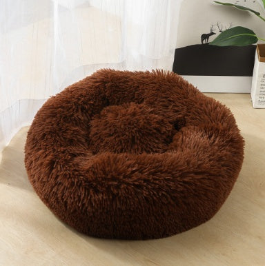 Round Plush Pet Bed for Small Dogs & Cats – Cozy Nest Mat for Puppies and Kittens