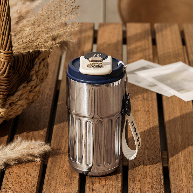 Smart Digital Thermal Bottle – 450ml Insulated Stainless Steel Coffee & Water Mug, Portable Vacuum Flask, Keeps Drinks Hot & Cold, Car-Friendly”