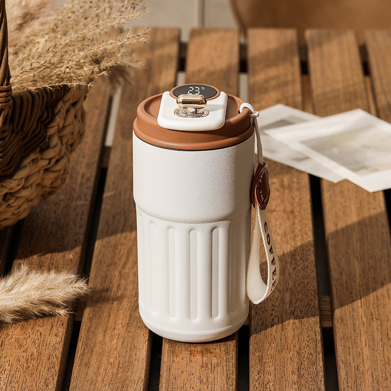 Smart Digital Thermal Bottle – 450ml Insulated Stainless Steel Coffee & Water Mug, Portable Vacuum Flask, Keeps Drinks Hot & Cold, Car-Friendly”