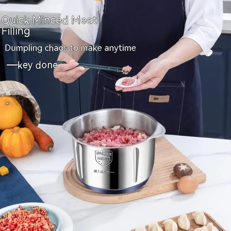 Stainless Steel Food Processor – Powerful Electric Kitchen Blender & Chopper