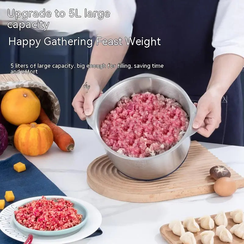 Stainless Steel Food Processor – Powerful Electric Kitchen Blender & Chopper